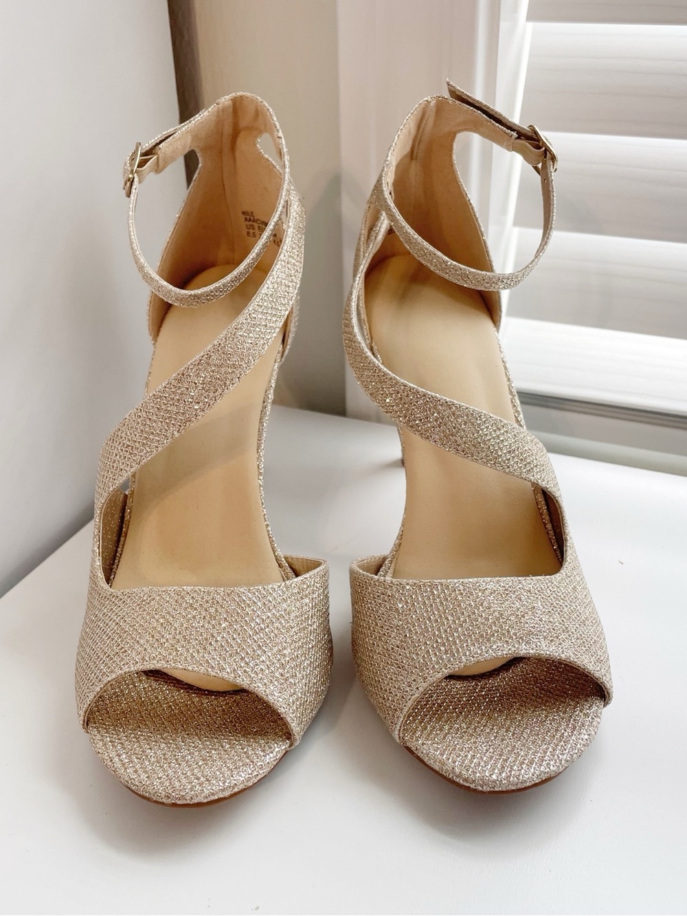Dream Pairs Women's Strappy Open-Toe Heels in Champagne - Picture 8 of 12